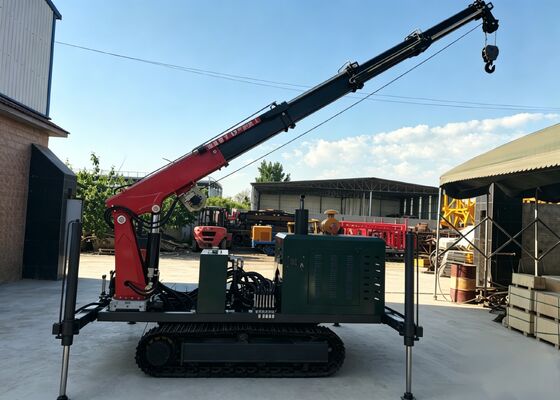 Heavy Duty Steel Tracked Chassis With Remote Control Crane Boom For Construction & Drilling