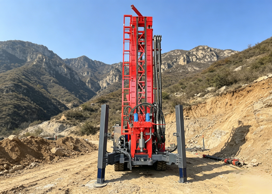 0-180 m effizientes Crawler-Brunnenbohrgerät für trockene Regionen
