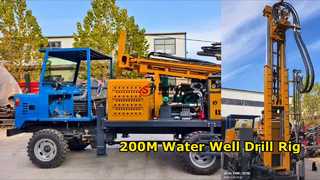 Leistungsstarke Brunnenbohranlage mit einer Tiefe von 200 m